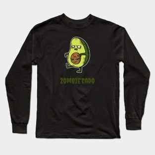 Funny Angry Zombie'Cado Avocado Long Sleeve T-Shirt